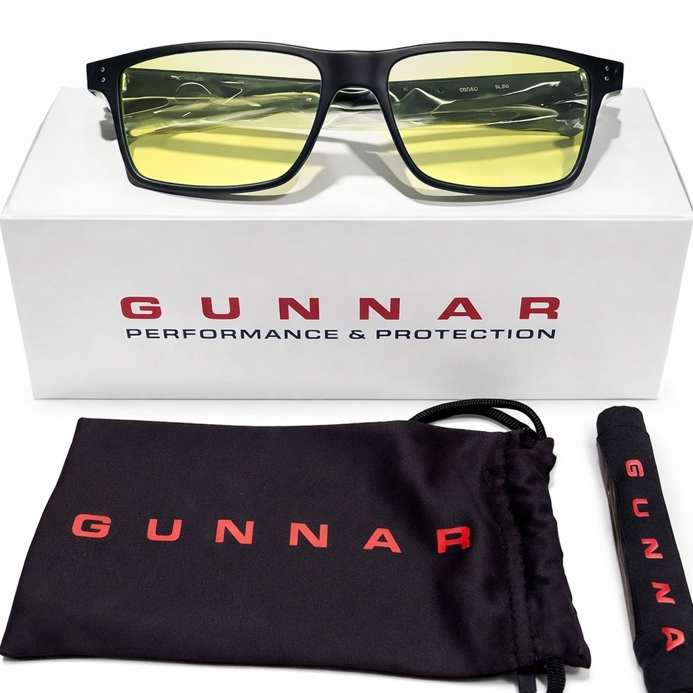 NIB GUNNAR Vertex Pur 3.0 gaming/computer Onyx Frame Amber Lens‎ Unisex.